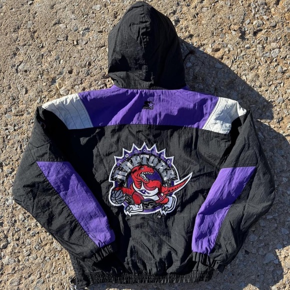 STARTER Purple and Black NBA Hooded Jacket - Picture 2 of 4